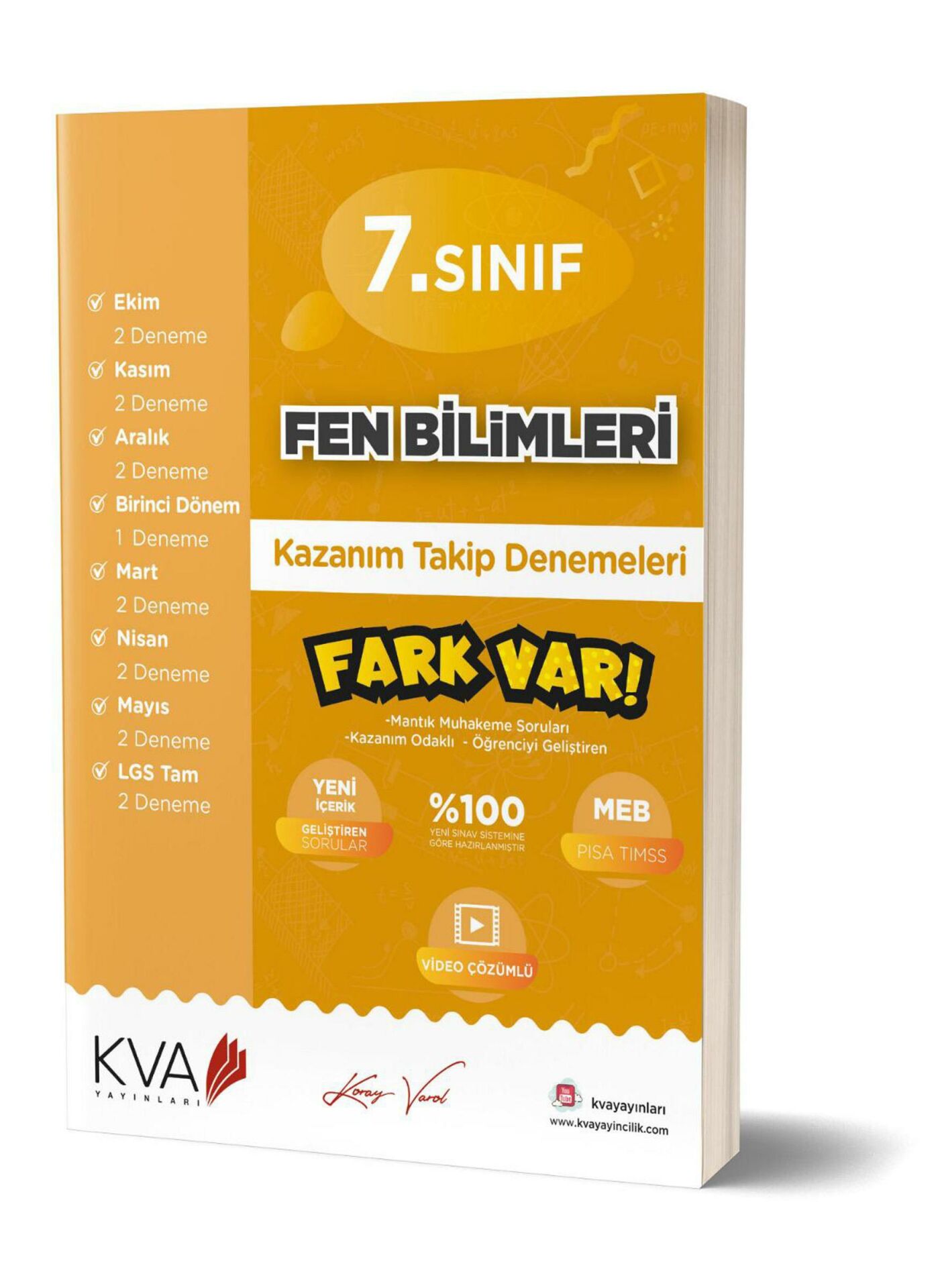 Koray Varol 7.Sınıf Fen Bilimleri Kazanım Takip Denemeleri Kitabı