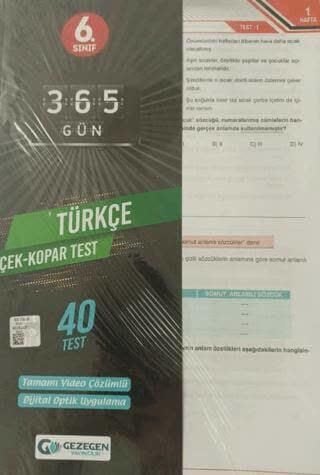 Gezegen 6.Sınıf Yeni Türkçe Çek Kopar Yaprak Test