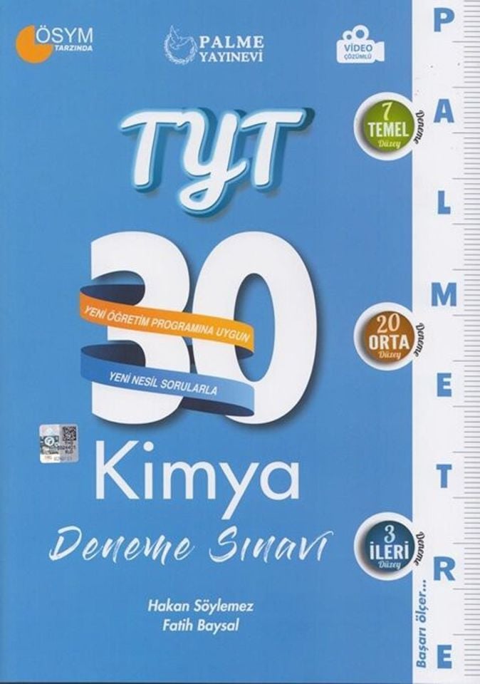 Palme Tyt 30 Kimya Deneme Sınavı Palmetre Serisi