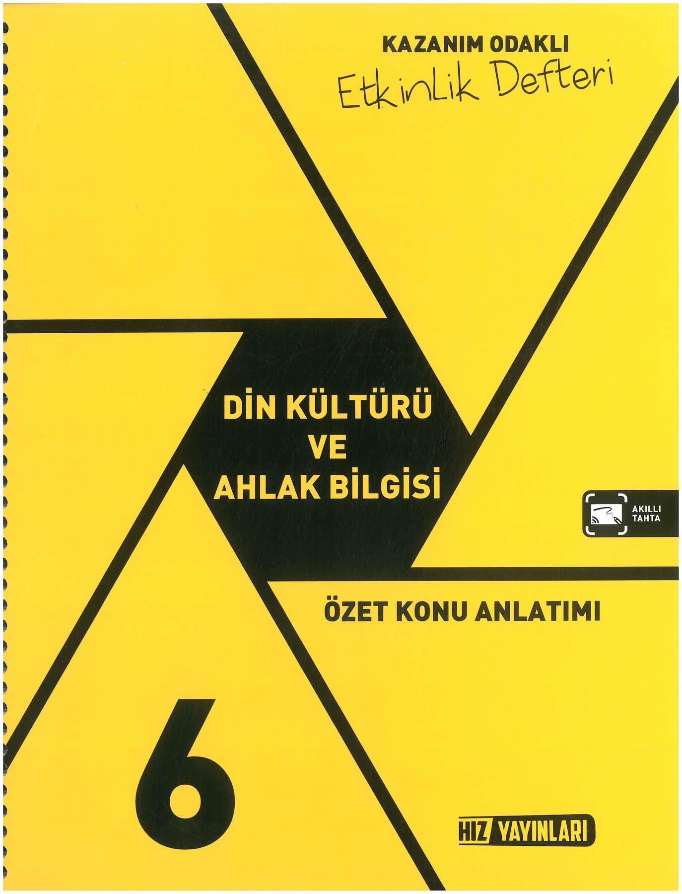 Hız 6. Sınıf Din Kültürü ve Ahlak Bilgisi Etkinlik Defteri 2025