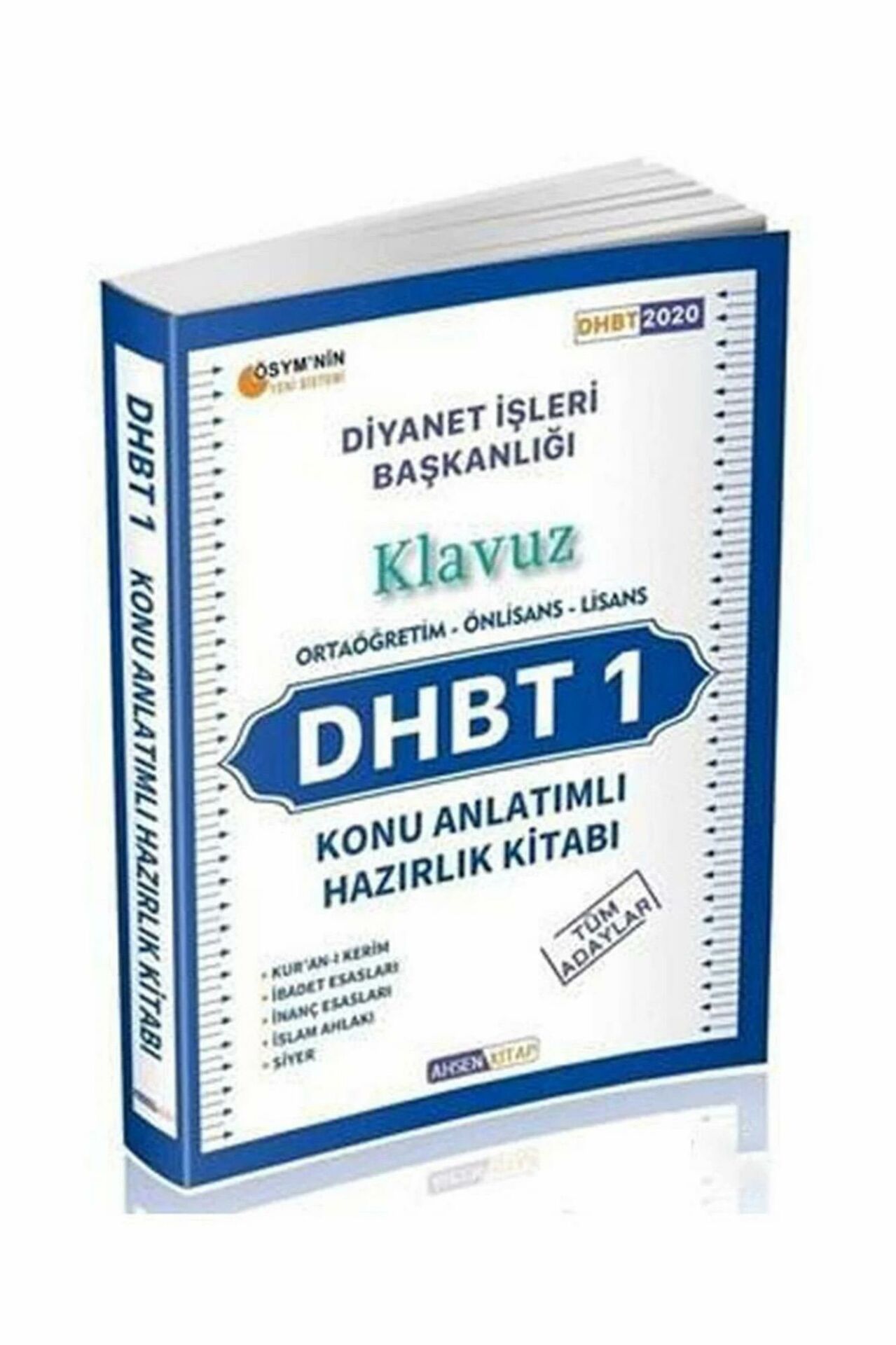 Ahsen 2016 DHBT 1 Tüm Adaylar Konu Anlatımlı Hazırlık Kitabı