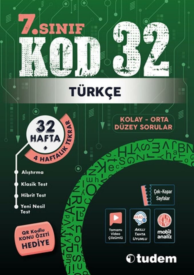 Tudem 7. Sınıf Türkçe Kod 32 Tekrar Testleri