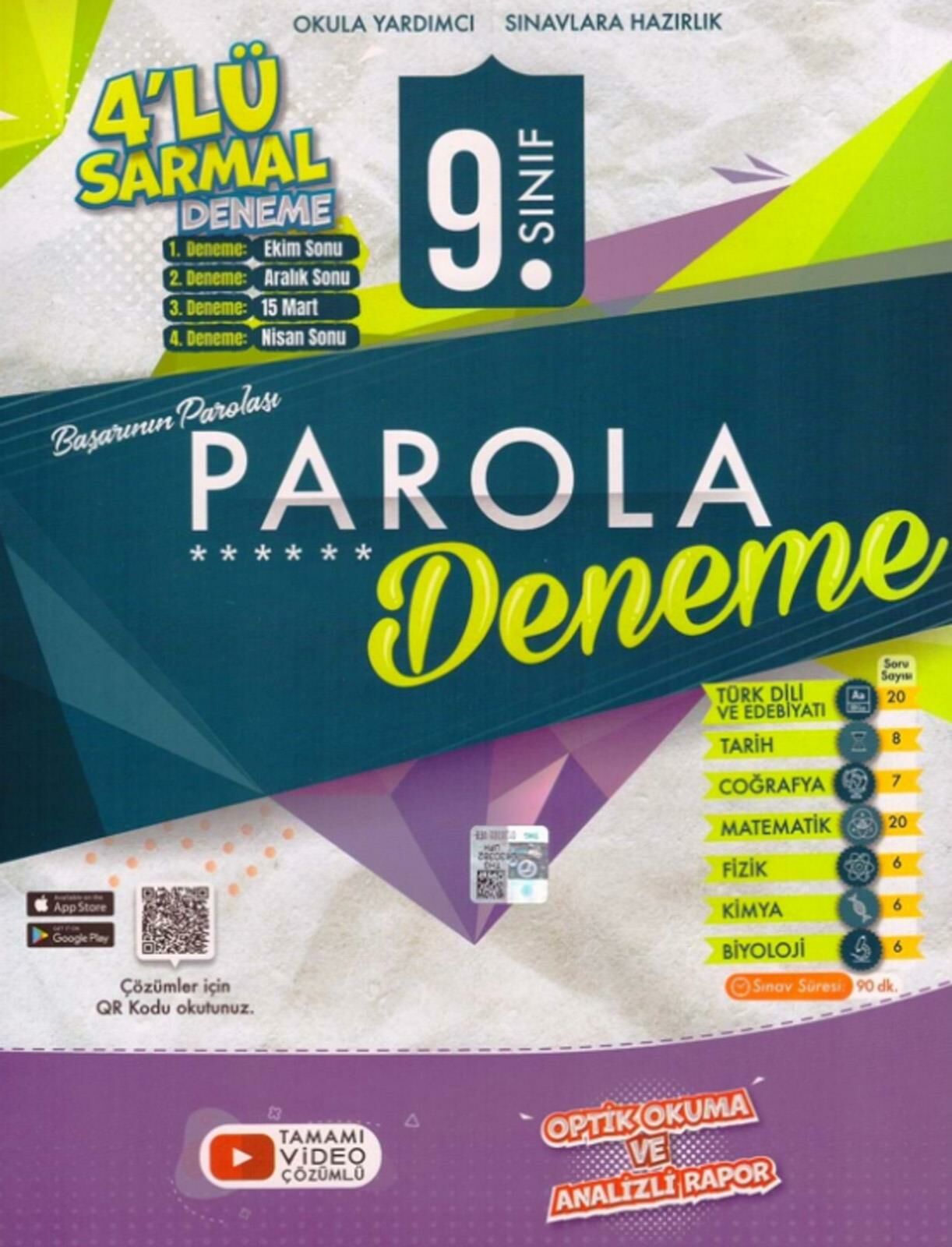 Evrensel 9.Sınıf Sarmal 4lü Deneme (Parola)