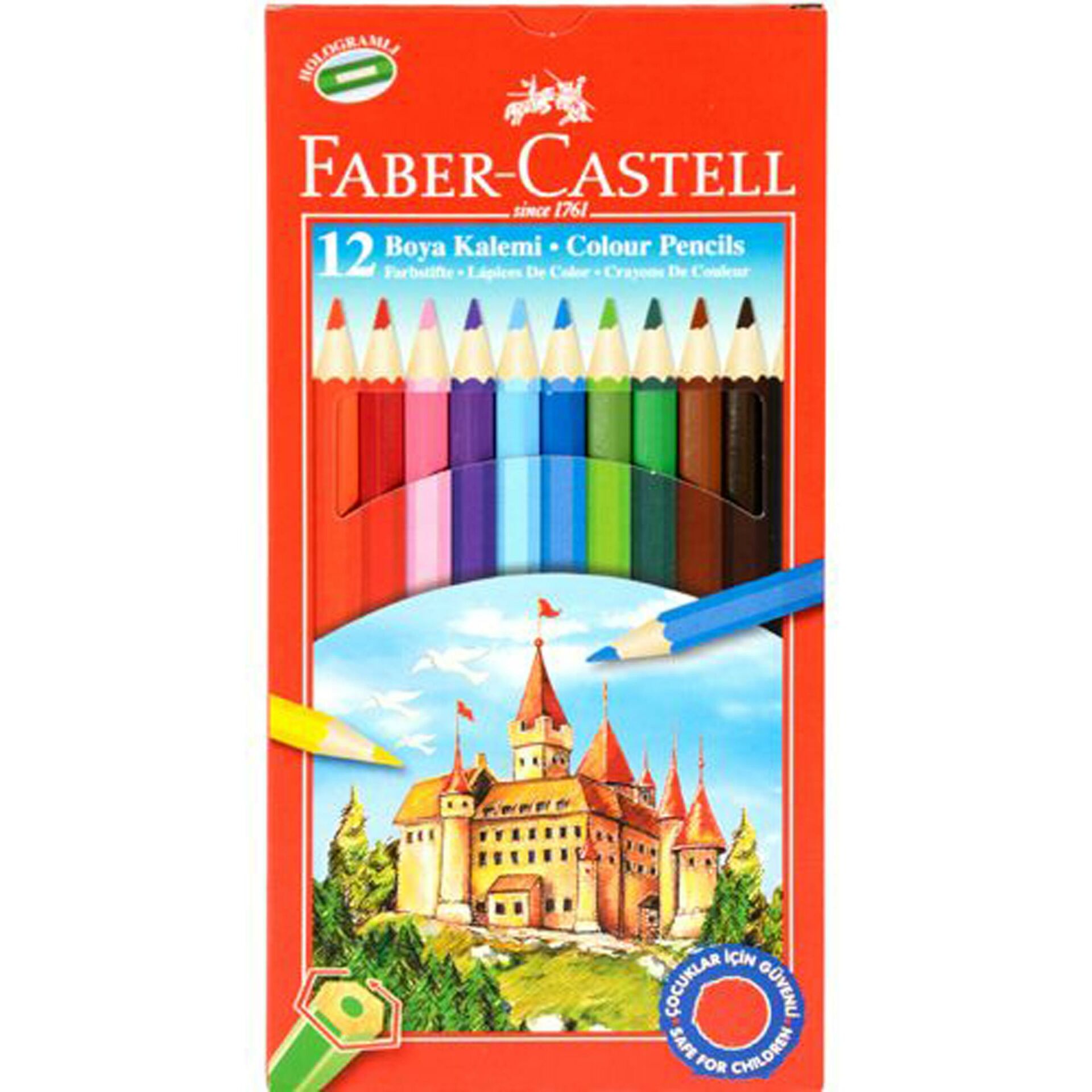 Faber Castell Kuruboya Karton Kutu 12Li Tam Boy 116312 (1 Adet)