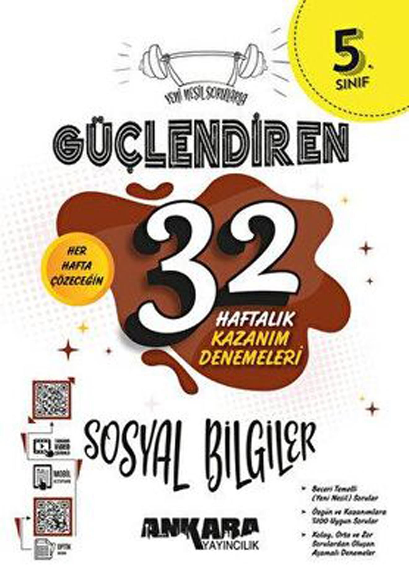 Ankara 5.Sınıf Güçlendiren 32 Haftalık Sosyal Bilgiler Kazanım Denemeleri
