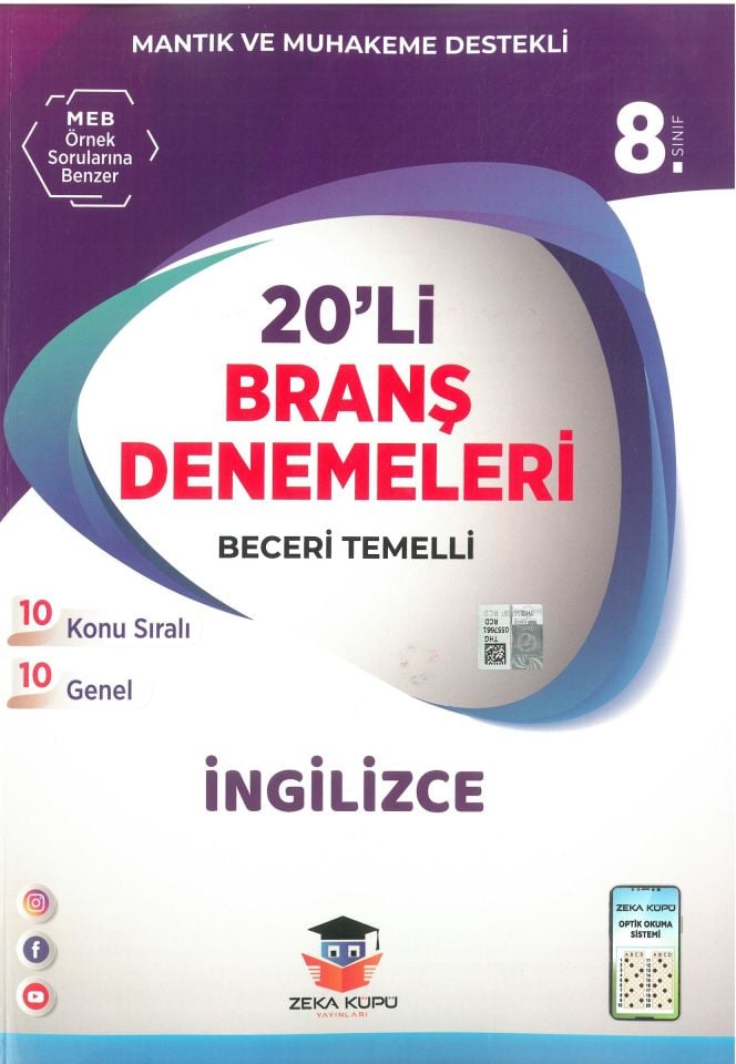 Zeka Küpü 8.Sınıf İngilizce 20Li Beceri Temelli Branş Denemeleri