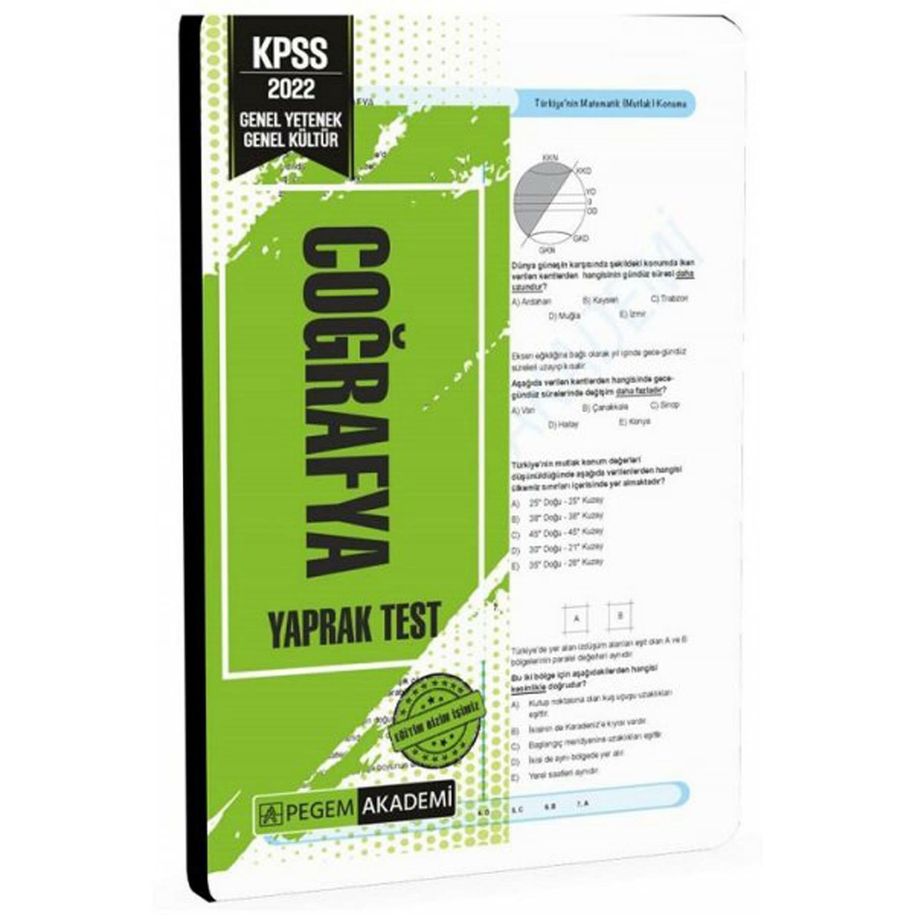 Pegem Kpss Coğrafya yaprak Test