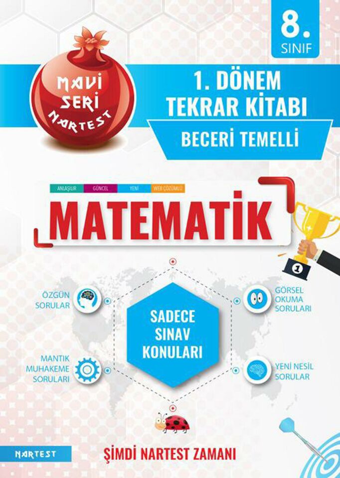 Nartest Lgs 8.Sınıf Matematik 1.Dönem Tekrar Kitabı Evdekal