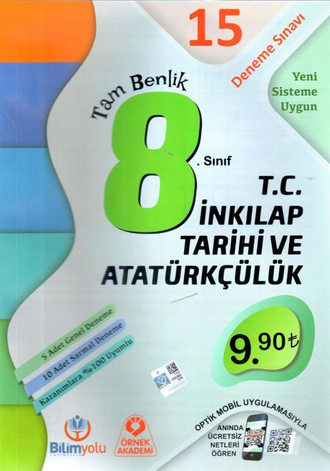 Bilim Yolu 8.Sınıf İnkilap Tarihi 15 Deneme Optikli