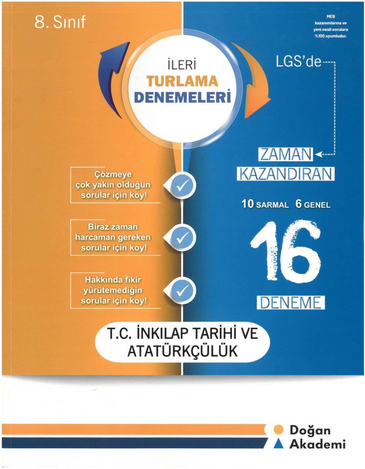 Doğan Akademi 8.Sınıf T.C. İnkılap Tarihi ve Atatürkçülük İleri Turlama Denemeleri