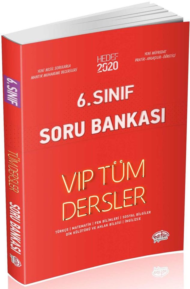 Editör 6. Sınıf VIP Tüm Dersler Soru Bankası Kırmızı Kitap
