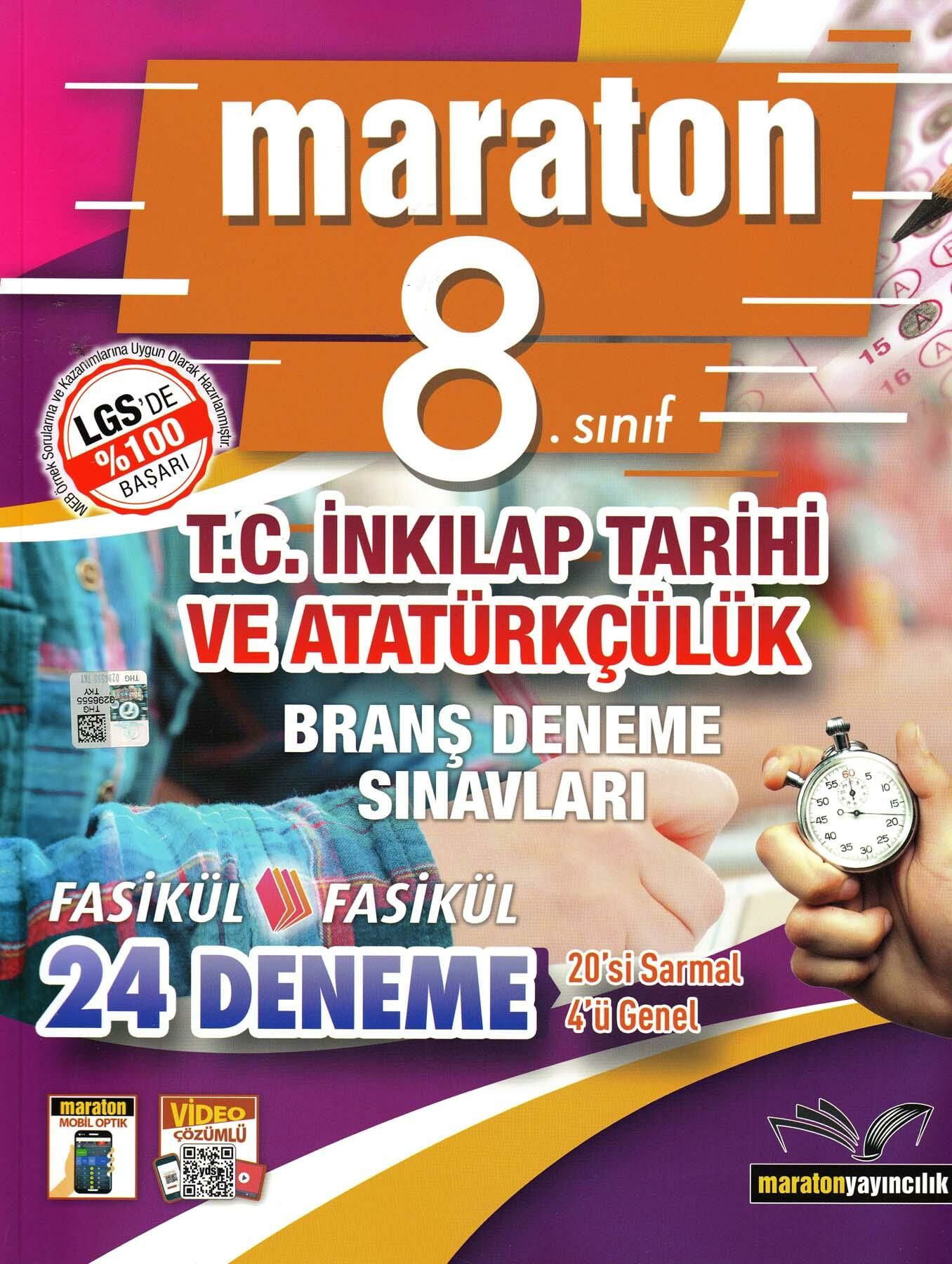 Maraton 8.Sınıf T.C. İnkıılap Tarihi ve Atatürkçülük 24 Deneme