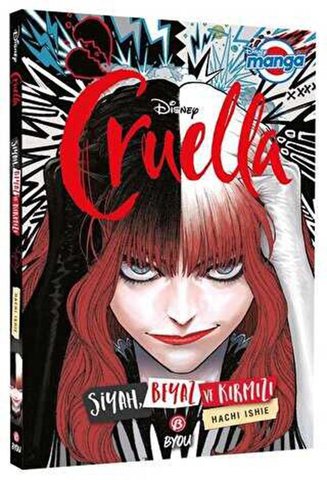 Beta Disney Manga Cruella - Siyah Beyaz ve Kırmızı
