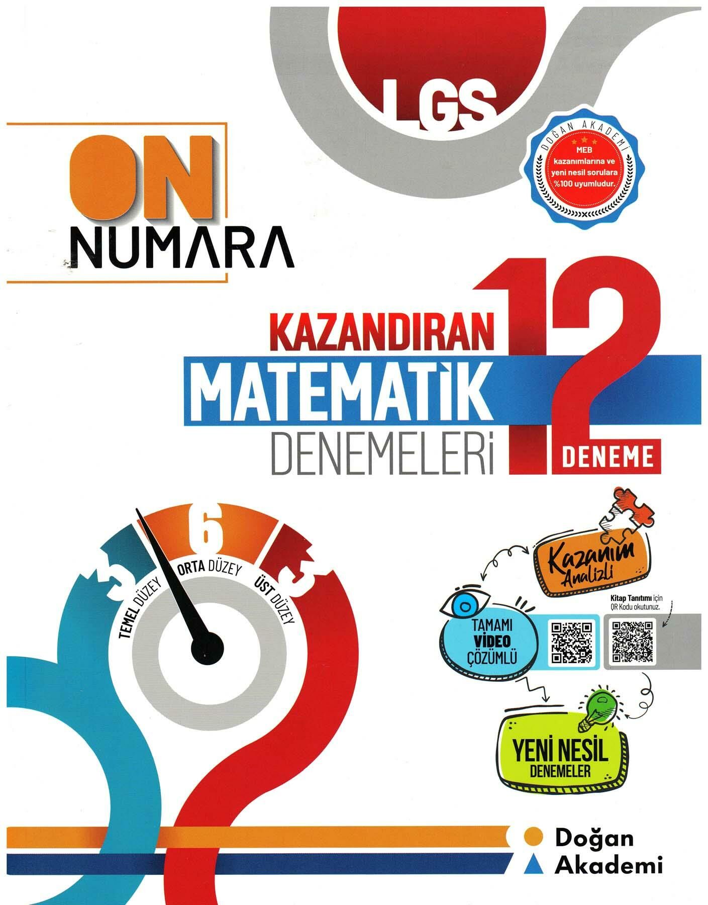 Doğan Akademi Lgs On Numara Kazandıran Matematik 12 Deneme