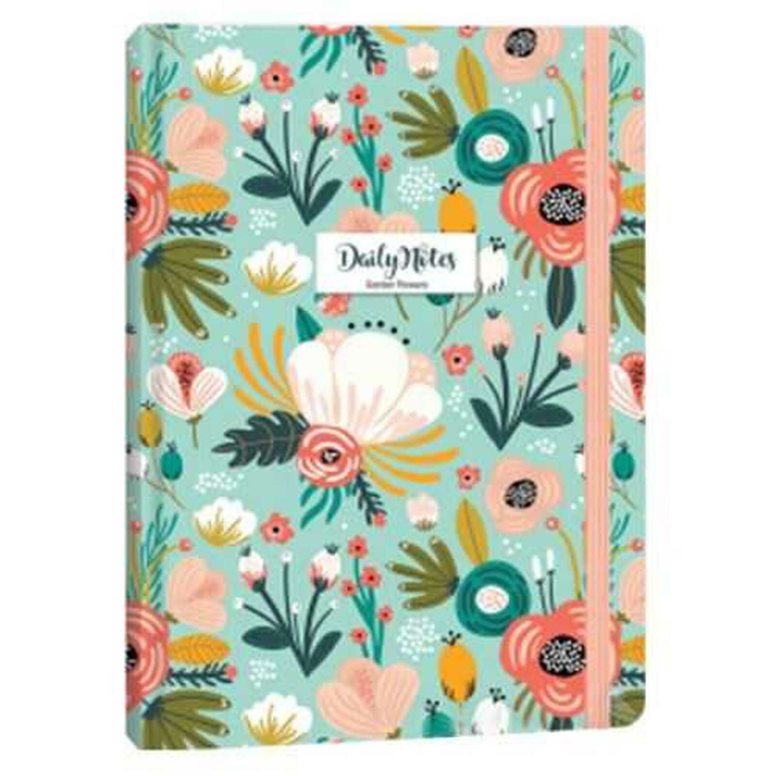 Keskin Daily Notes Garden Flowers Yeşil A5 Sert Kapak 80 Yaprak Çizgili Defter 410260-99 (1 adet)