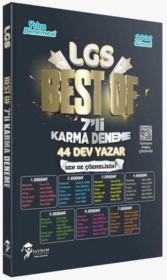 Saydam 8. Sınıf LGS Best Of 7 li Karma Deneme 44 Dev Yazar