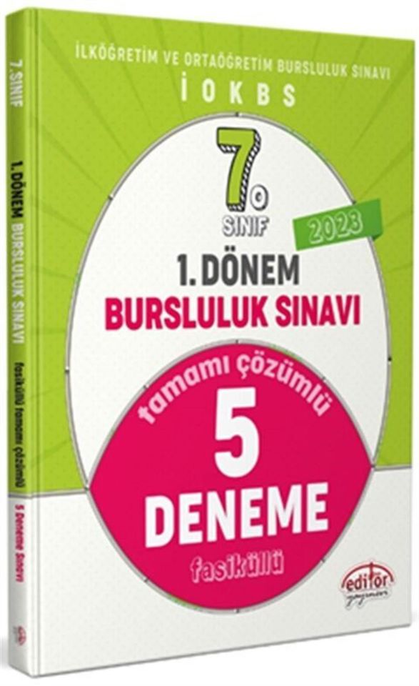 Editör 7. Sınıf 1. Dönem Bursluluk Sınavı Tamamı Çözümlü 5 Deneme