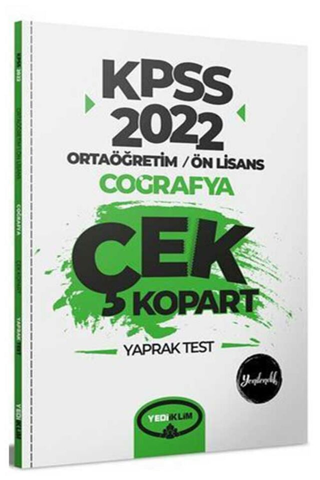 Yediiklim KPSS Ortaöğretim Ön Lisans Genel Yetenek Genel Kültür Coğrafya Çek Kopart Yaprak Test