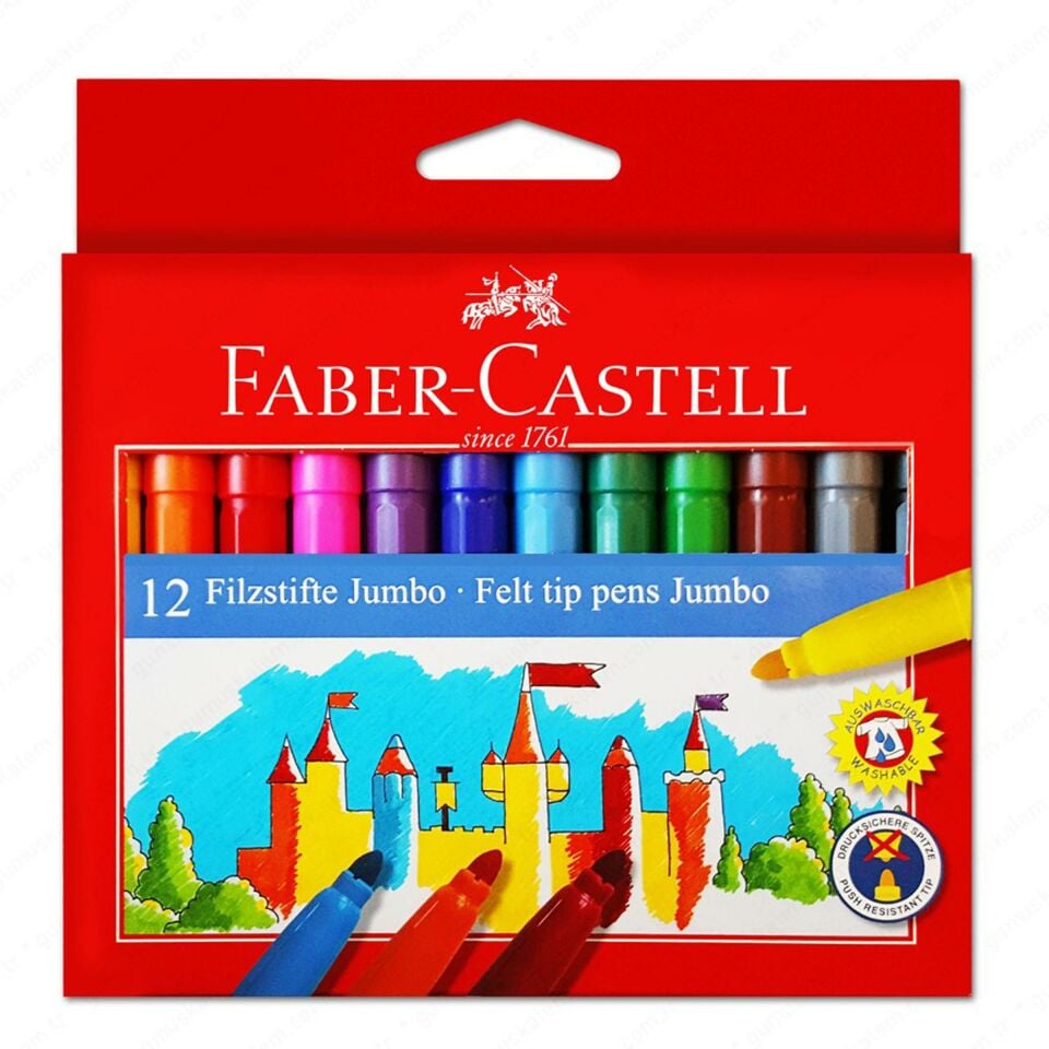 Faber Castel Jumbo Keçeli Kalem 12Li 554312 ( 1 Adet )