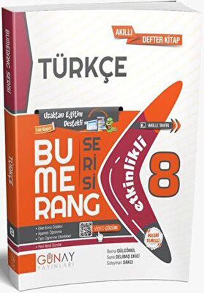 Günay 8. Sınıf Türkçe Etkinlikli Bumerang Serisi 2024