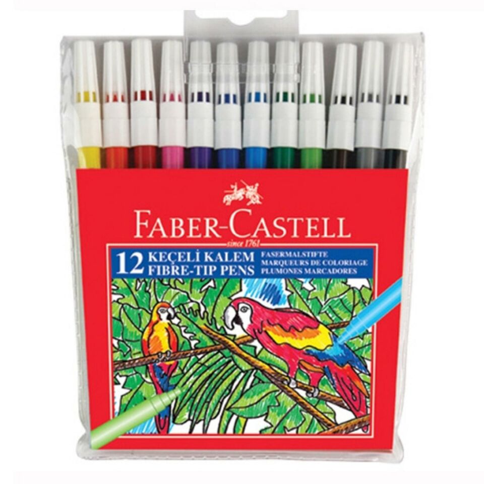 Faber Castell Yıkanabilir Keçeli Kalem 12 Renk ( 1 Adet )