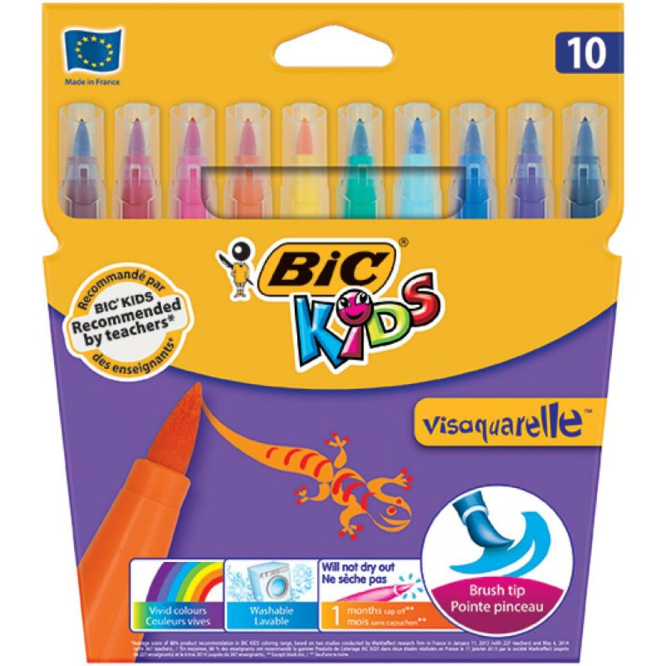 Bic Visa Fırça Uç Keçeli Kalem 10lu 828964