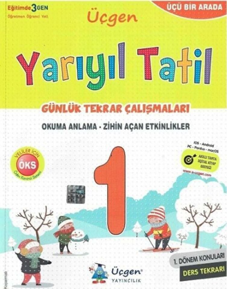 Üçgen Yayınları 1. Sınıf Yarıyıl Tatil Günlük Tekrar Çalışmaları