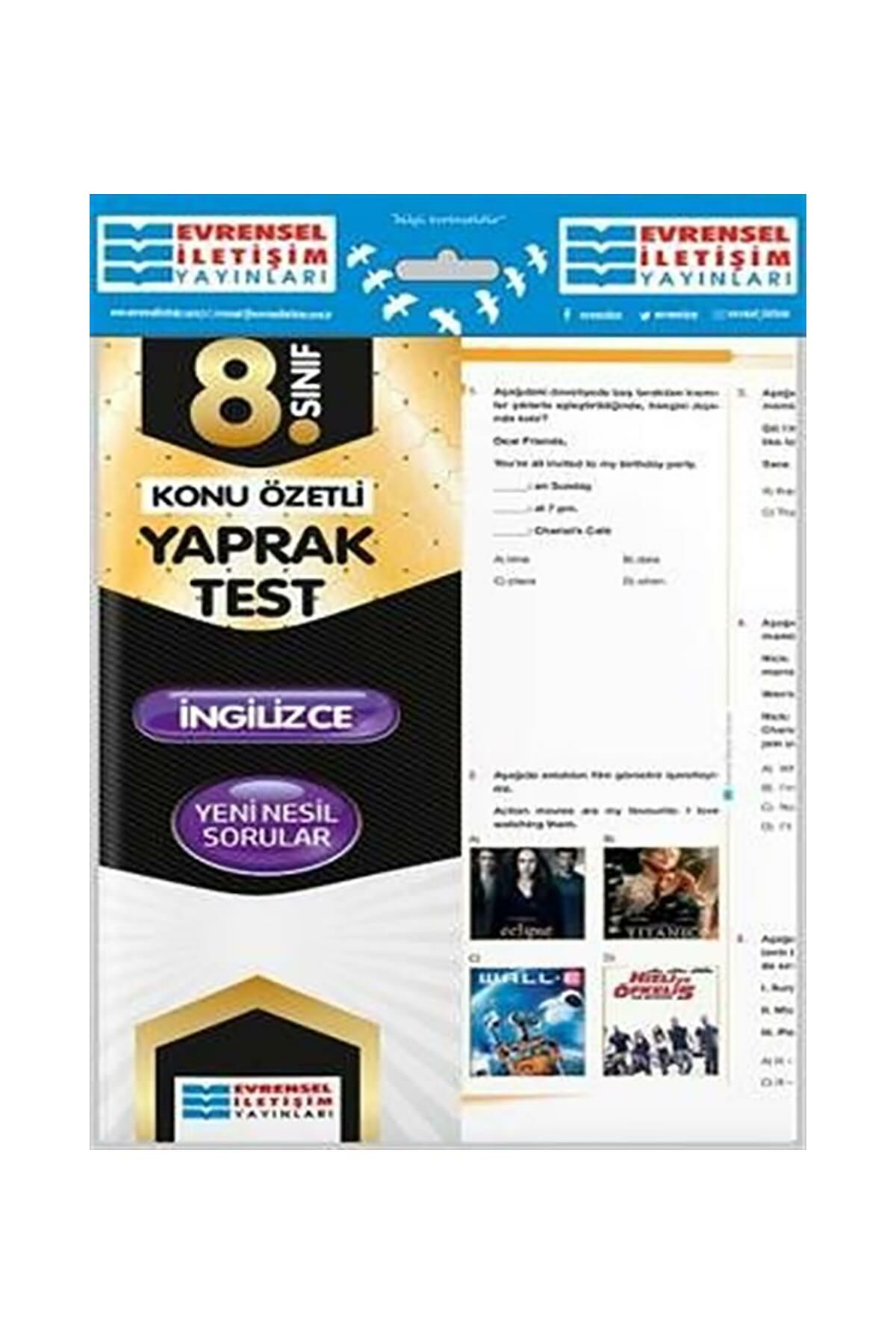 Evrensel  8.Sınıf İngilizce Yaprak Test