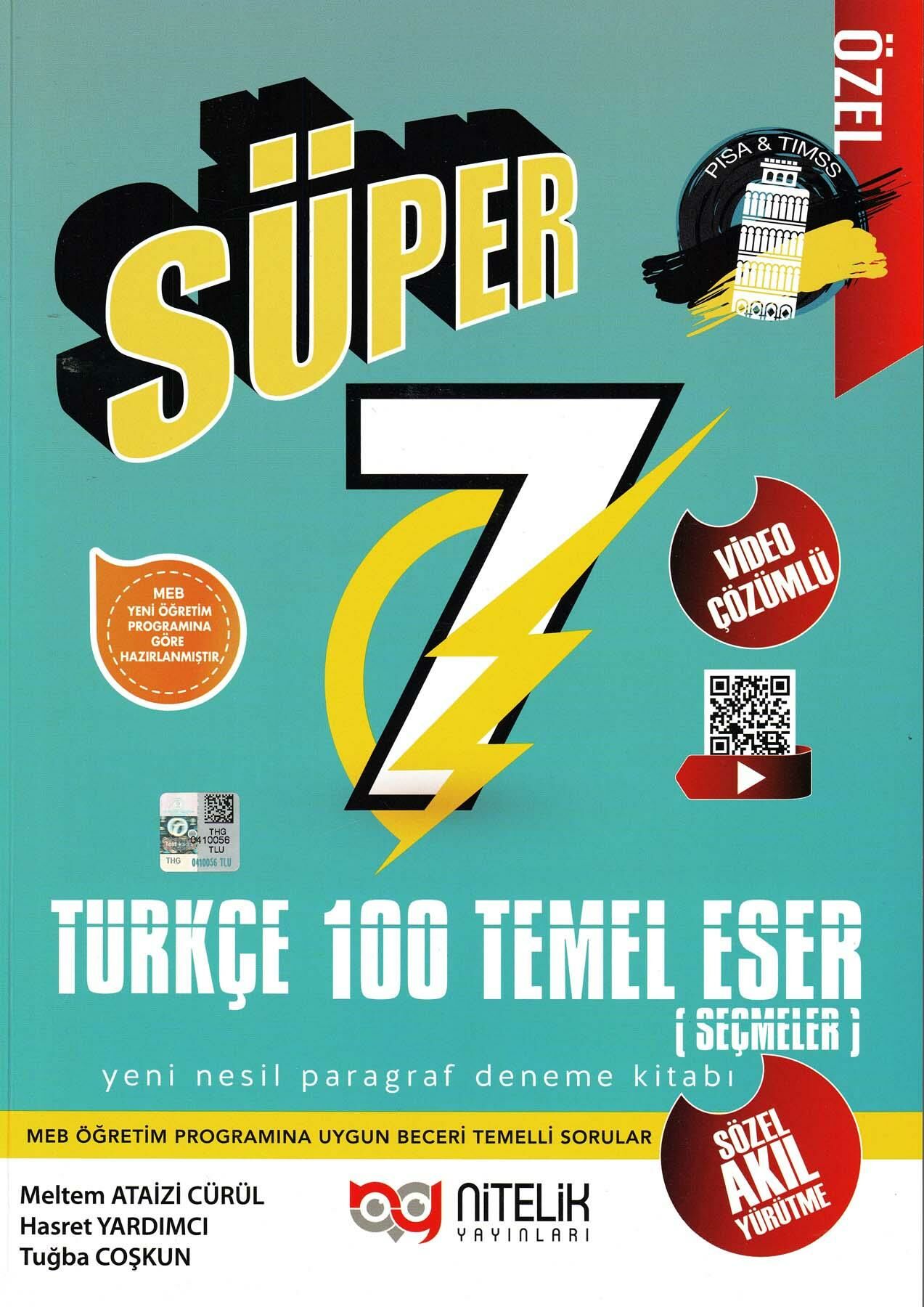 Nitleik 7.Sınıf Süper Türkçe 100 Temel Eser