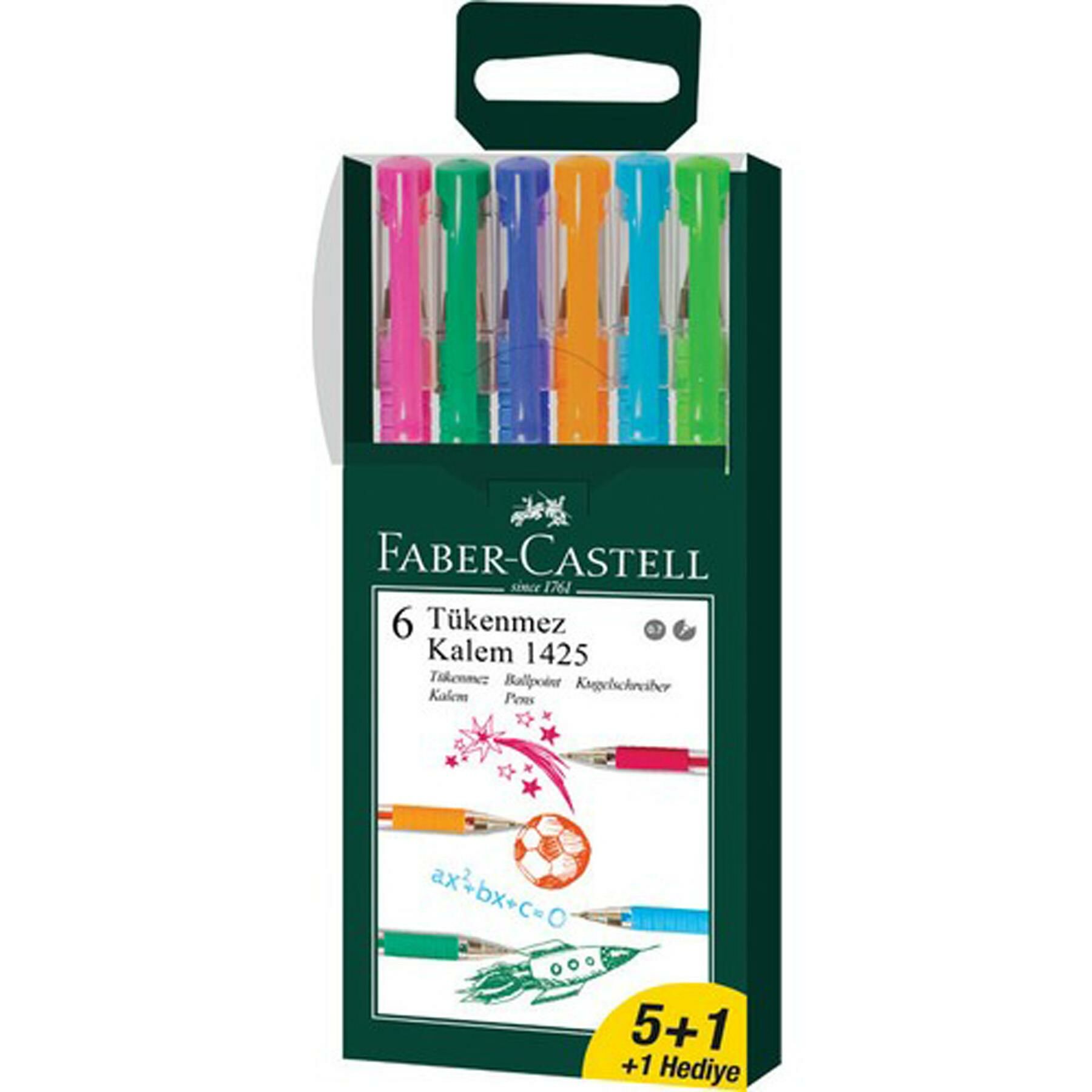 Faber Castell 5+1 Tükenmez Kalem 1425 (1 Paket)