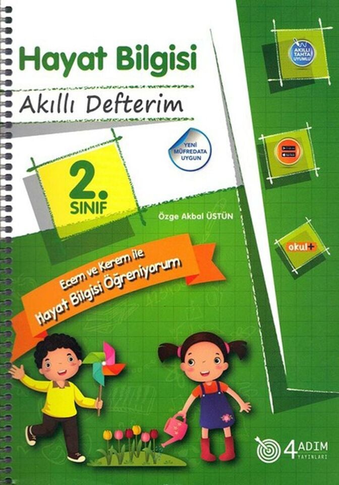 4 Adım 2. Sınıf Hayat Bilgisi Akıllı Defterim