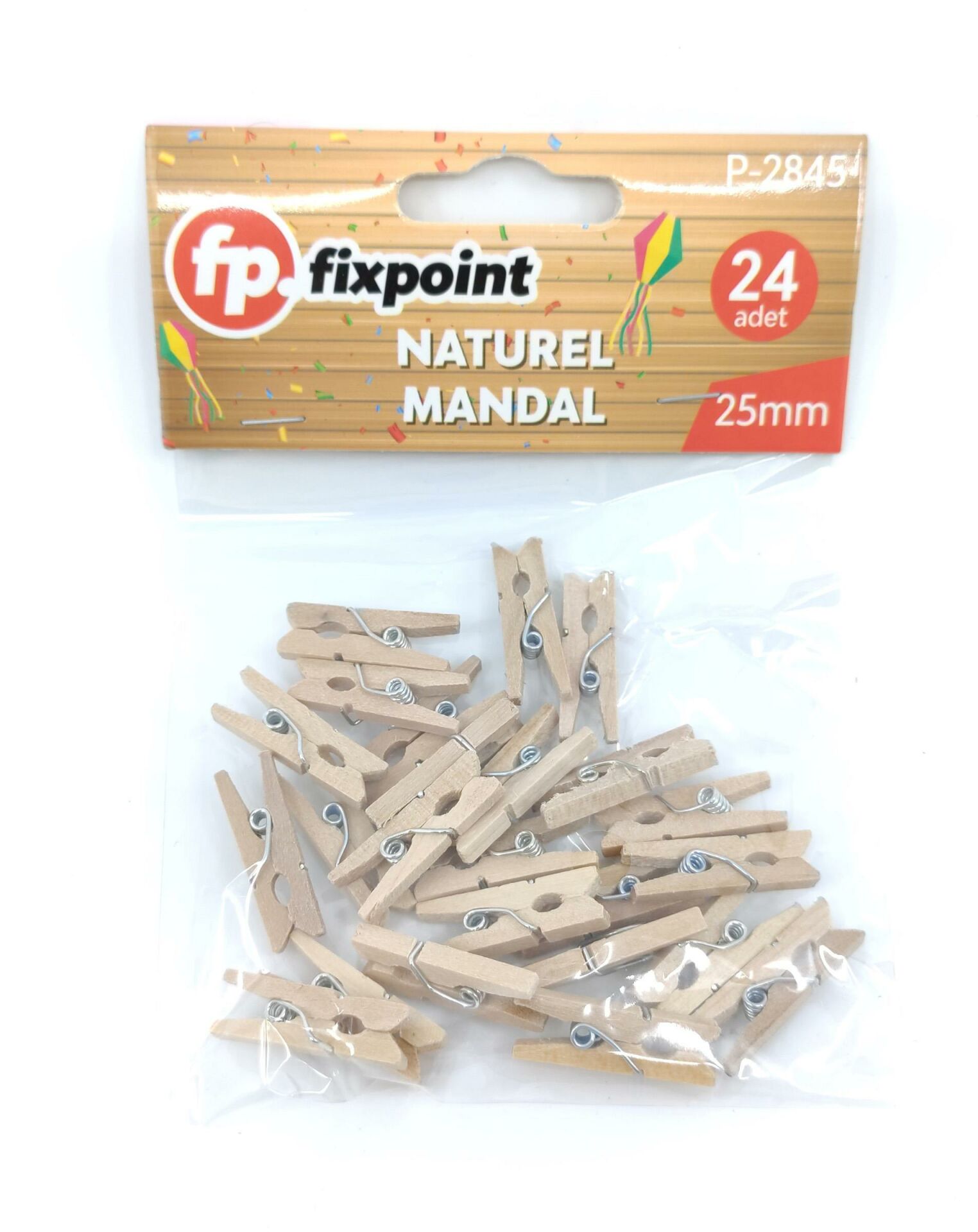 Fixpoint Ahşap Naturel Mandal 24Lü P-2845 (1 paket)