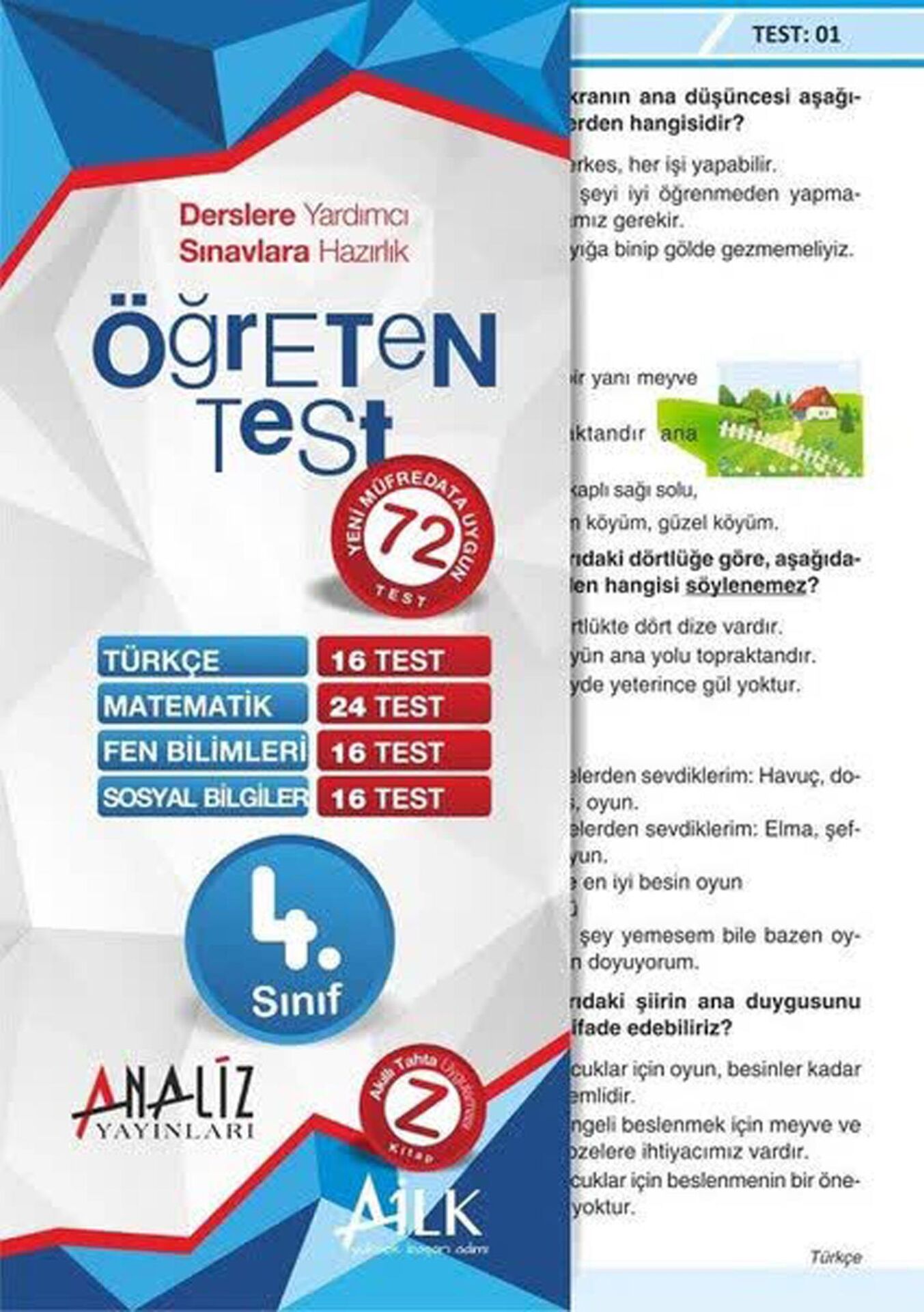 Analiz 4.Sınıf Yaprak Test Öğreten