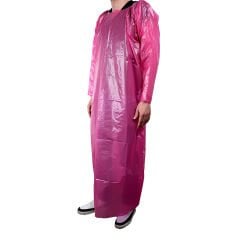 Tek Kullanımlık Naylon Önlük Rulo (DOĞUM ÖNLÜĞÜ) Paket İçi 50 Adet Pembe