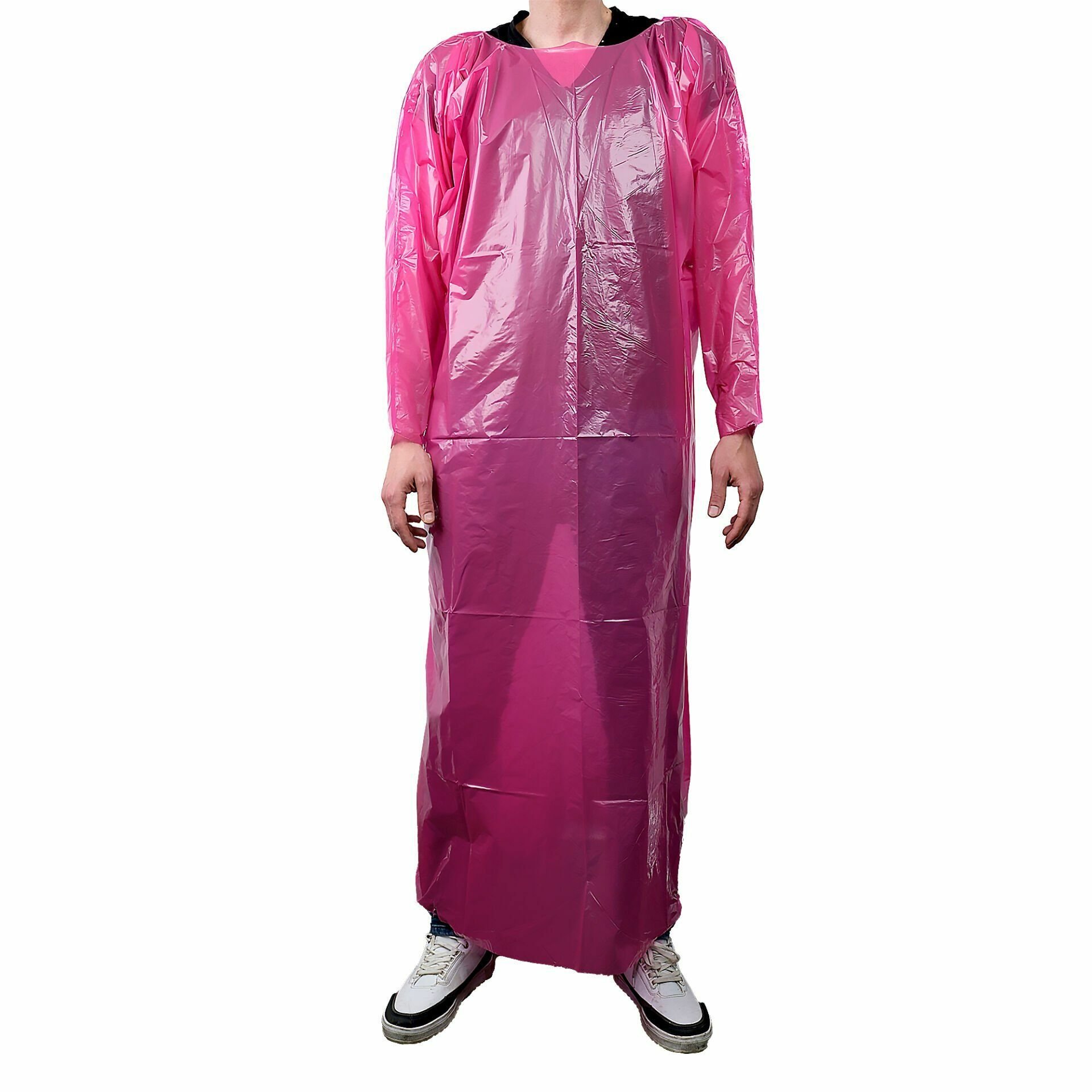Tek Kullanımlık Naylon Önlük Rulo (DOĞUM ÖNLÜĞÜ) Paket İçi 50 Adet Pembe 6 Paket