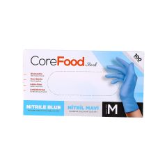 COREMED Nitril Pudrasız Muayene Eldiveni 100'lü Mavi M 20 Paket
