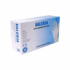 VALERİA Lateks Pudralı Muayene Eldiven 100'lü Beyaz S 20 Paket