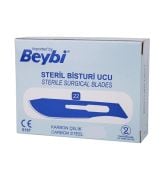 Beybi Bistüri Ucu No:22 | 100 Adet Steril Cerrahi Neşter Ucu | Veteriner ve Medikal Kullanım