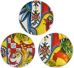 Barok Kırmızı Melamin 6 lı Bardak Altlığı 10 cm