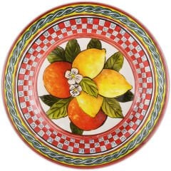 Barok Kırmızı Melamin Kahvaltı Tabağı 21,5 cm