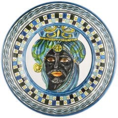 Barok Mavi Melamin Yemek Tabağı 28 cm
