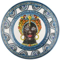 Barok Mavi Melamin Yemek Tabağı 28 cm