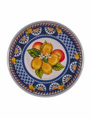 Portofino Mavi Limon Buketi Yuvarlak Tepsi 40 cm