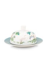 Beyaz Porselen Tereyağlık 17 cm