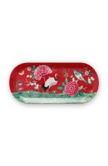Cake Tray Rectangular Blushing Birds Red 33.3x15.5cm