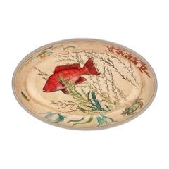 Bej Melamin Servis Tabağı 24X15 Cm Sea Life Collection by Rose & Tulipani Milano