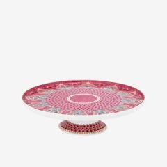 Mini Cake Tray Flower Festival Scallop Deco Dark Pink 21cm
