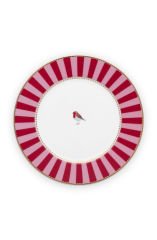 Plate Love Birds Stripes Red-Pink 17cm