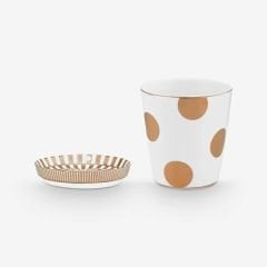 Beyaz Porselen Latte Bardağı Seti 230 Ml Dot Delight Collection by Pip Studio