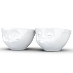 Tasty & Snoozy- beyaz orta boy ikili kase set, 200 ml